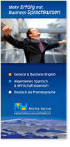 Titelseite eines Flyers für Business-Sprachkurse
